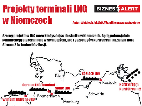 Terminale LNG w Niemczech. Grafika: Wojciech Jakóbik