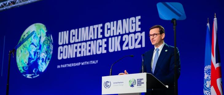 Premier Mateusz Morawiecki na COP26. Fot. Kancelaria Premiera