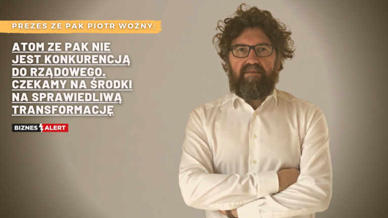 Prezes ZE PAK Piotr Woźny. Fot. ZE PAK. Grafika: Gabriela Cydejko.