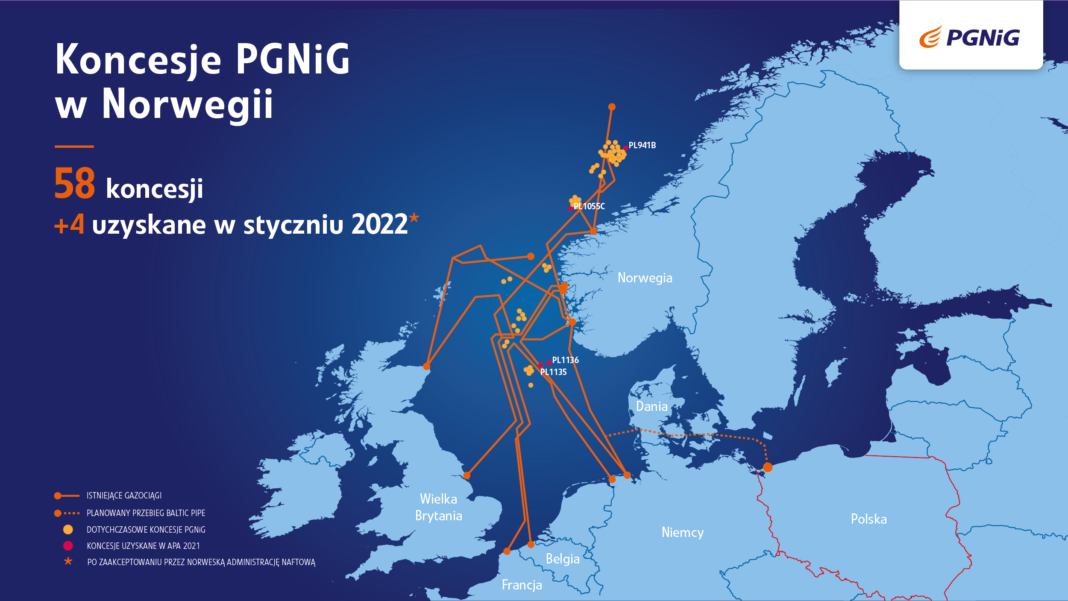 Koncesje na Szelfie Kontynentalnym. Źródło: PGNiG