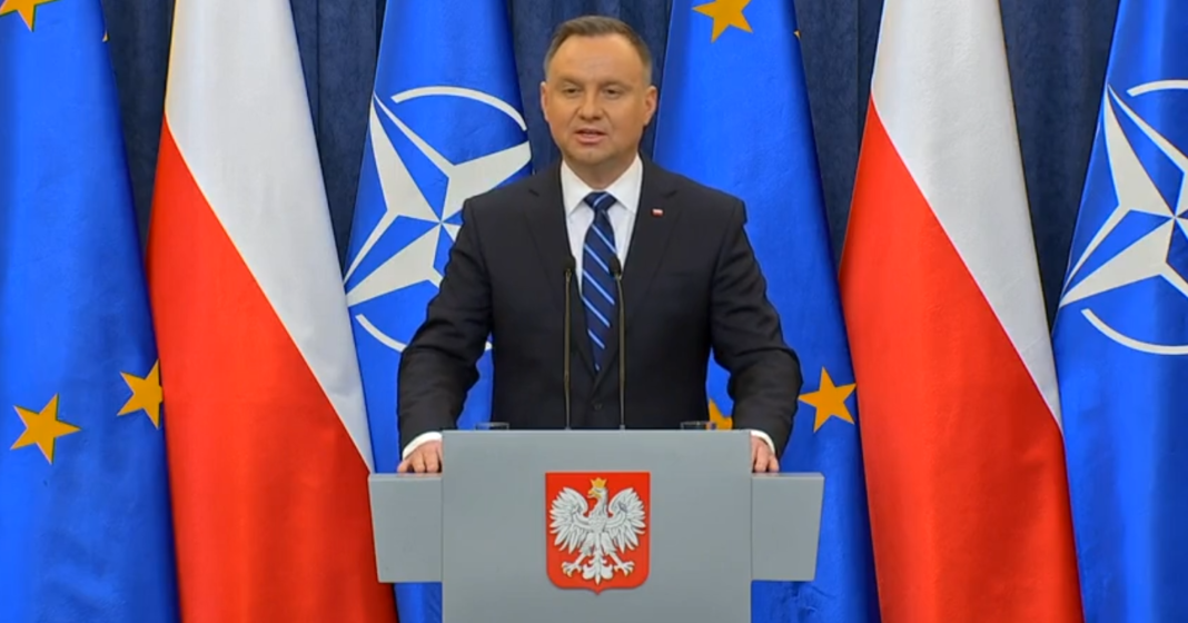 Andrzej Duda po rozmowach z Joe Bidenem. Fot. BiznesAlert.pl.